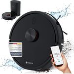 Juskys Saugroboter EcoTrek M300 mit Absaugstation und Wischfunktion - Laser LDS-Navigation, App-Steuerung - Tierhaare, Teppiche