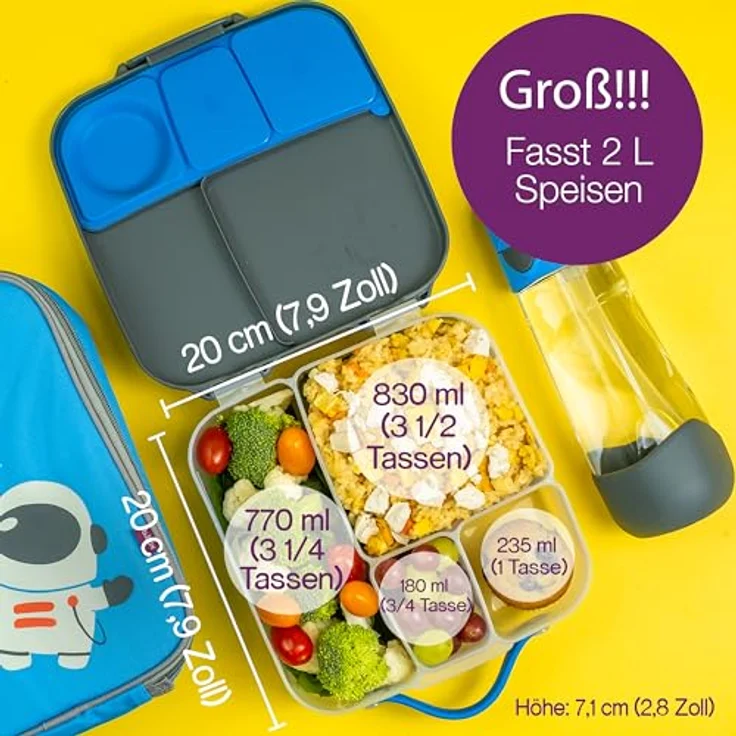 B.Box Lunchbox Spearmint, grün mit Fächern, herausnehmbarer Trennwand und Eisbeutel – Bild 5