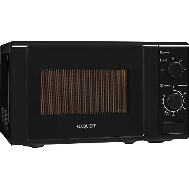 Exquisit MW900-030 Mikrowelle, 20 Liter Garraum, 700 Watt, Standgerät, 5 Leistungsstufen, Auftaufunktion, Timer, inkl. Drehteller 25,5 cm, schwarz – Bild 3