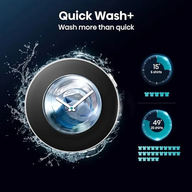 Hisense Waschtrockner WD5S1045BW, 10,5 kg, 1400 U/min, PowerJet, weiß – Bild 6