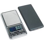 Dipse Feinwaage USB 200 x 0,01g Digitalwaage - Taschenwaage mit USB-Stromversorgung, Dauerbetrieb per USB Kabel, elegantes Design in Dunkel-Silber