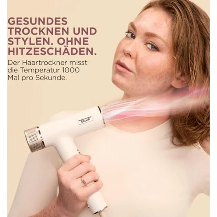 Shark SpeedStyle Haartrockner & RapidGloss Finisher mit Aufbewahrungstasche, 5 Styler, Für Alle Haartypen, Schnelltrocknend, Glättet Fliegende Haare, Keine Hitzeschäden, Ionisch, Seide, HD352EU – Bild 2