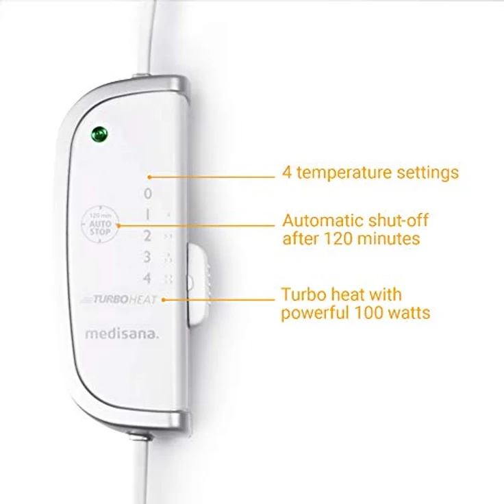 Medisana HU 670 Wärmeunterbett, 150 x 80cm, Fleece, Superweich mit Abschaltautomatik, Bettwärmer mit Überhitzungsschutz, 4 Temperaturstufen, waschbar, Matratzenheizung für alle gängigen Matratzen – Bild 5
