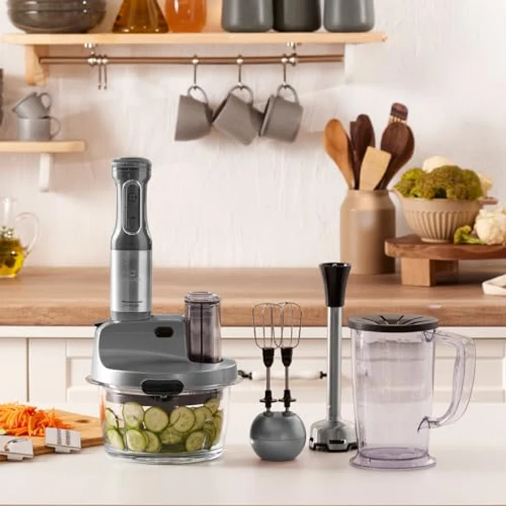 Karaca Mastermaid Küchenroboter aus Stahlglas, 2500 W, Galaxy Grey, Küchenmaschine mit leistungsstarkem Motor und vielseitigen Zubehörteilen – Bild 2