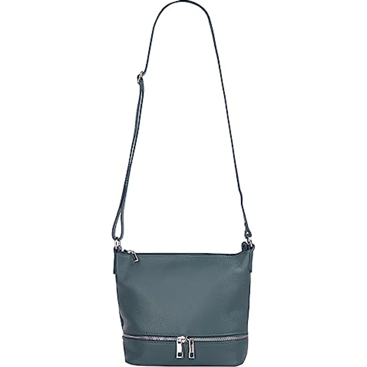 Cluty Umhängetasche, echt Leder, Made in Italy, 20x23x3 cm, verstellbarer Schultergurt, glänzende Details – Bild 7