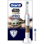 Oral-B Junior Pro Starwars Elektrische Zahnbürste/Electric Toothbrush für Kinder ab 6 Jahren, 2 Aufsteckbürsten, 360°-Andruckkontrolle, 3 Putzmodi inkl. Sensitive Zahnpflegee, Timer, weiß