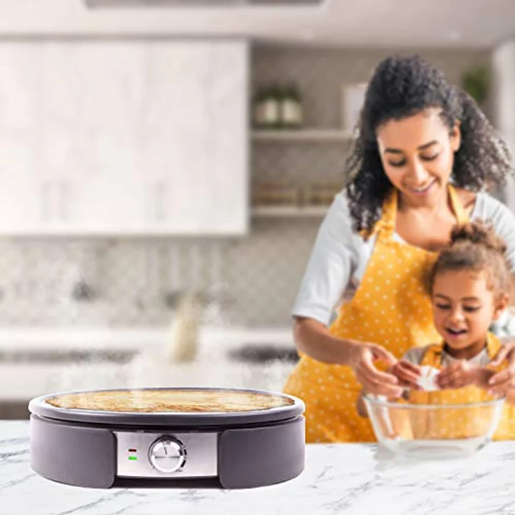 Duronic PM152 Crêpes Maker | XXL Crêpesmaker 37 cm Antihaftplatte | 1500 Watt | inkl. Zubehör | Antihaftbeschichtung | Crepesgerät für Pfannkuchen, Pan Cakes, Galettes, Tortillas, Burrito – Bild 5