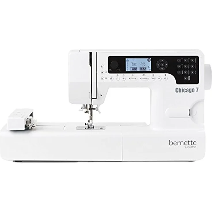 Bernette Chicago 7 Nähmaschine und Stickmaschine mit 200 Nähprogramme, Weiß – Bild 2