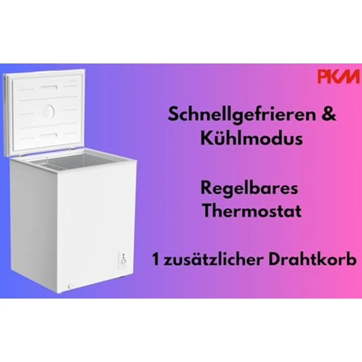 PKM Gefriertruhe GT100E 99 L weiß 54,5 cm breit mit Drahtkorb – Bild 7