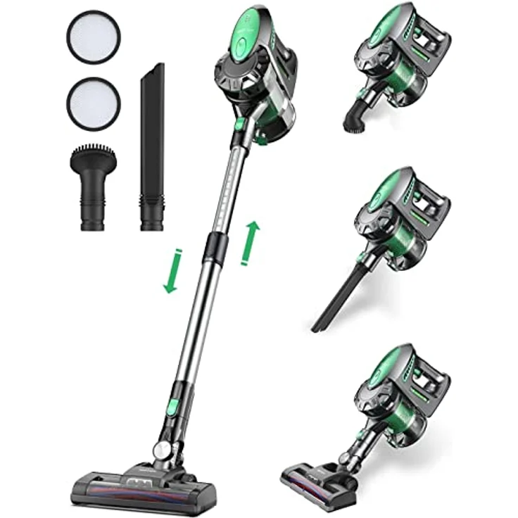 Vactidy Blitz V8 Akku Staubsauger Kabellos, 25KPa Kabelloser Staubsauger Mit abnehmbarem Akku, Akkustaubsauger bis zu 35min Laufzeit, Staubsauger Tierhaare für Hartholzböden – Bild 1