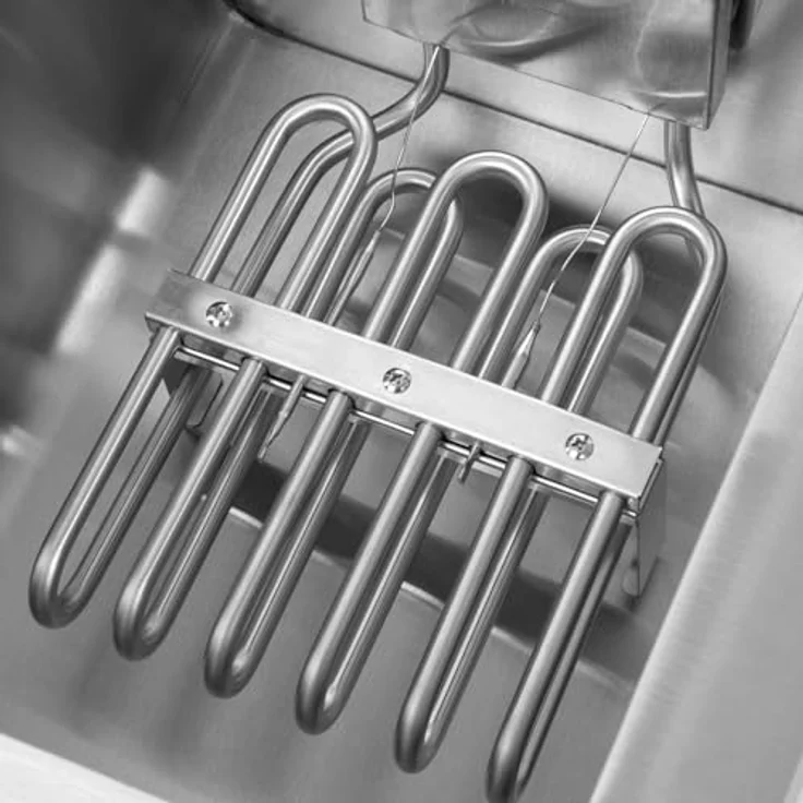 EBERTH VERTES FM19-FRT13-1, Edelstahl Friteuse mit 13 Liter Fassungsvermögen, 50-200°C, 3000W, Kaltzonenprinzip, Ablasshahn, einfache Reinigung – Bild 2