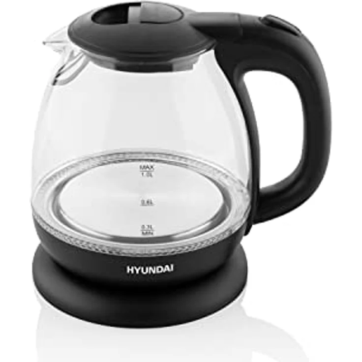 Hyundai Wasserkocher VK101, 1 l, 1100 W, automatische Deckelöffnung, Spirale für Kabel, Schwarz – Bild 3