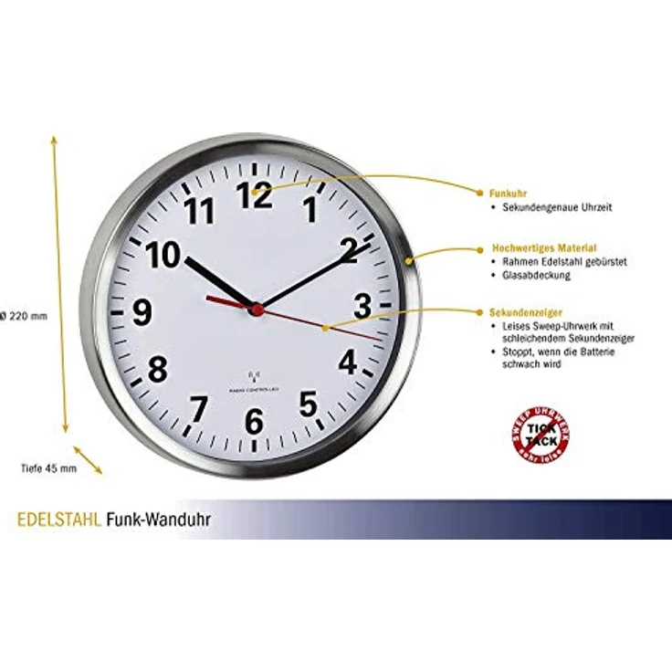 TFA, Wanduhr, 60.3529.02 (22 cm) – Bild 6