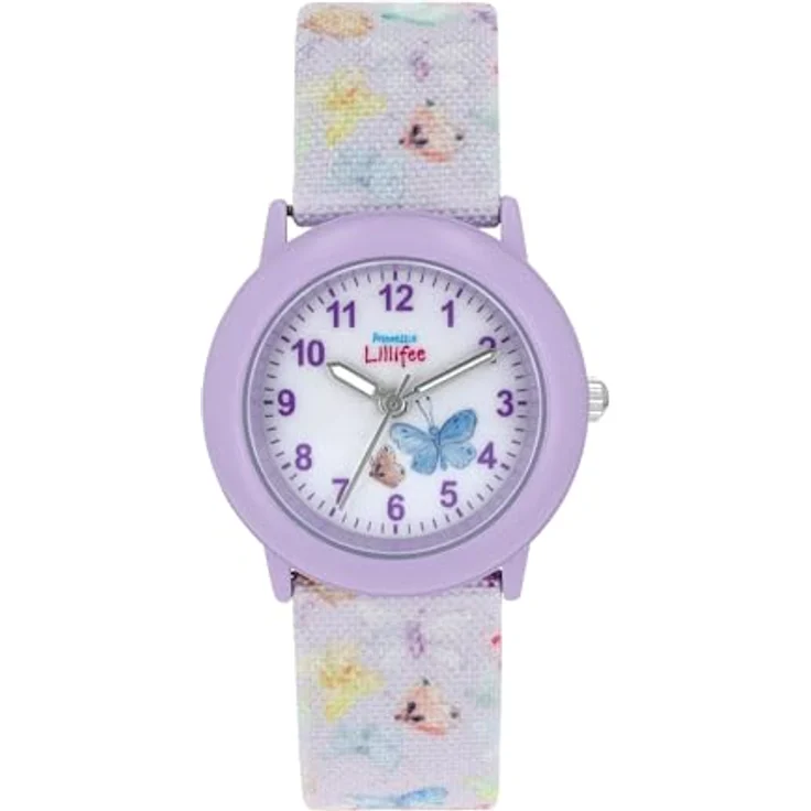 Prinzessin Lillifee Quarzuhr 2037731, Kinderarmbanduhr mit buntem Ziffernblatt und verstellbarem Textilarmband, wasserdicht bis 3 Bar – Bild 2