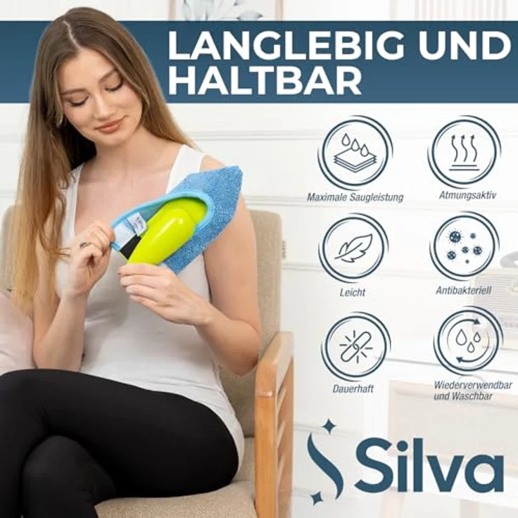 Silva Premium Mikrofaser Staubwedel mit ergonomischem Griff | Waschbare und wiederverwendbare Reinigungstücher für Auto, Küche, Möbel & schwer erreichbare Stellen – Bild 3