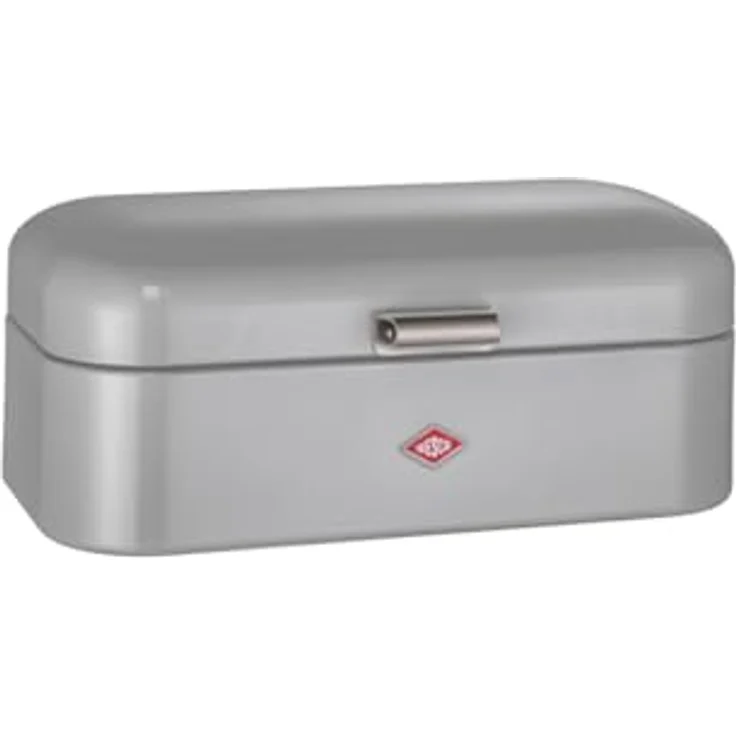 WESCO Grandy Brotkasten in grau, pulverbeschichtetes Stahlblech, Lüftungslöcher und stabiler Handgriff, 41 x 25,5 x 16,5 cm – Bild 1