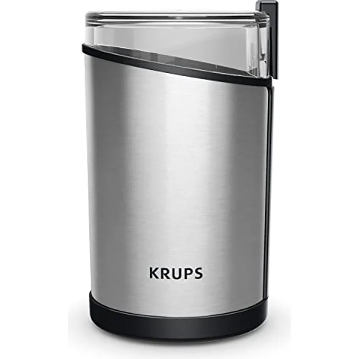 KRUPS Fast Touch GX204D Elektrische Kaffeemühle mit 200 W Leistung, 75 g, Schwarz, Rostfreier Edelstahl