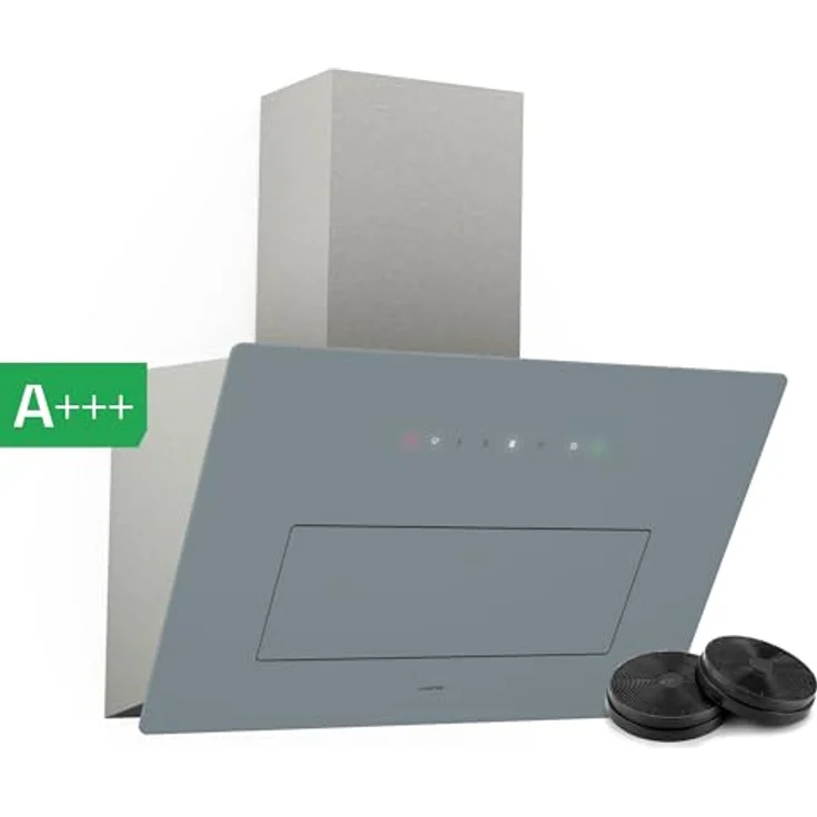 Klarstein SleekAir Dunstabzugshaube 60 cm, Kopffreihaube, 686 m³/h, A++ Energieeffizienz, Touch-Bedienfeld, LED-Beleuchtung 2700-6500 K, Abluft & Umluft, rostfreier Stahl – Bild 1