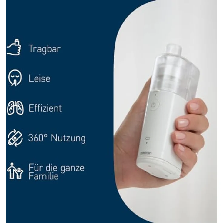 OMRON MicroAir U100 Inhalationsgerät - Geräuschloser, elektrischer Inhalator für zu Hause oder unterwegs - Zur Behandlung von Atemwegserkrankungen bei Erwachsenen und Kindern – Bild 5