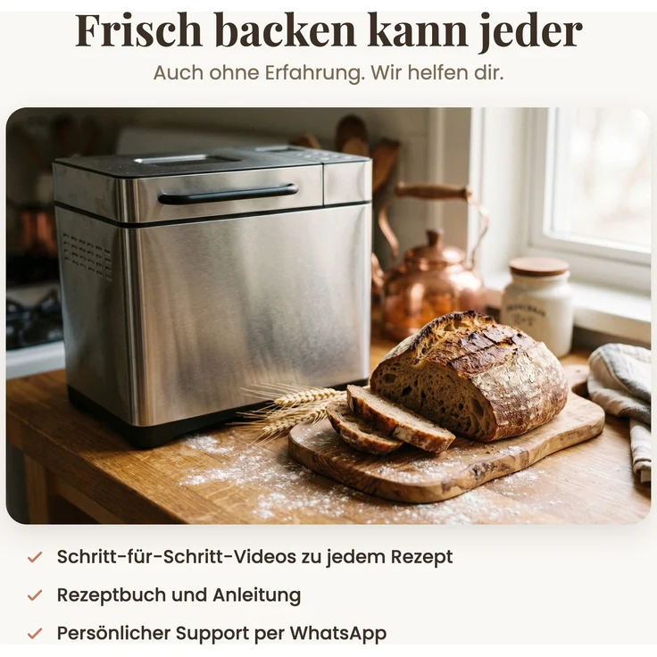 Fornello Supremo Brotbackautomat 710 W mit 19 Programmen, PFAS-freier Keramik-Backform, 15-Stunden-Timer und automatischem Zutaten-Spender – Bild 3