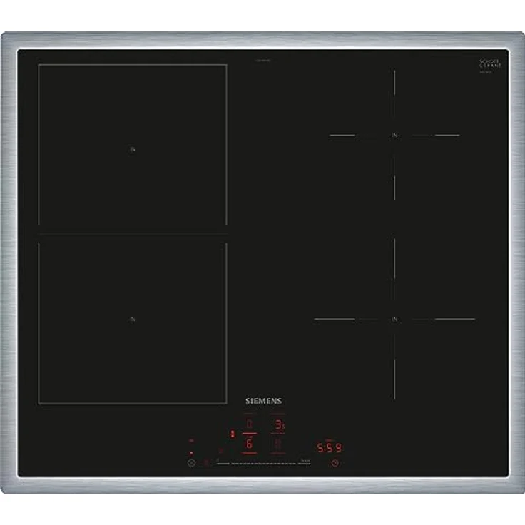Siemens ED64RHSB1E iQ500, Smartes Induktionskochfeld, 60 cm, Schwarz, Mit Rahmen aufliegend, Kombi-Induktion, Intelligente Dunstabzugsautomatik – das perfekte Zusammenspiel – Bild 1