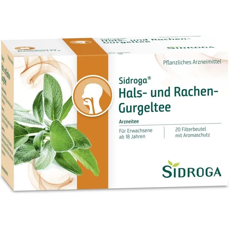 Sidroga Hals- und Rachen-Gurgeltee, 20 Filterbeutel à 2,5 g, zur äußerlichen Anwendung bei Mund- und Rachenschleimhautentzündungen