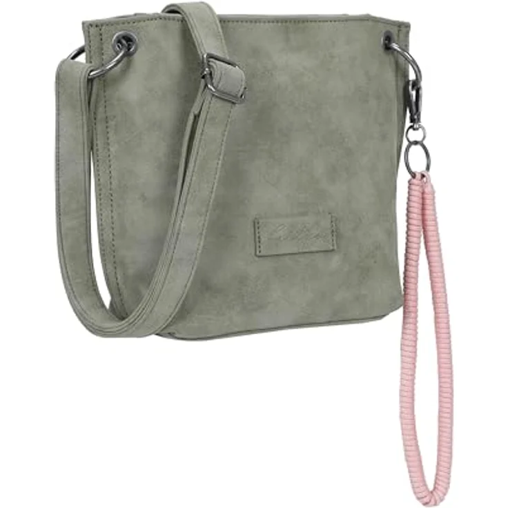 Fritzi aus Preußen Fritzi03N Vintage Umhängetasche 22.5 cm, praktische Handtasche im Stil von Vintage, Grün – Bild 4