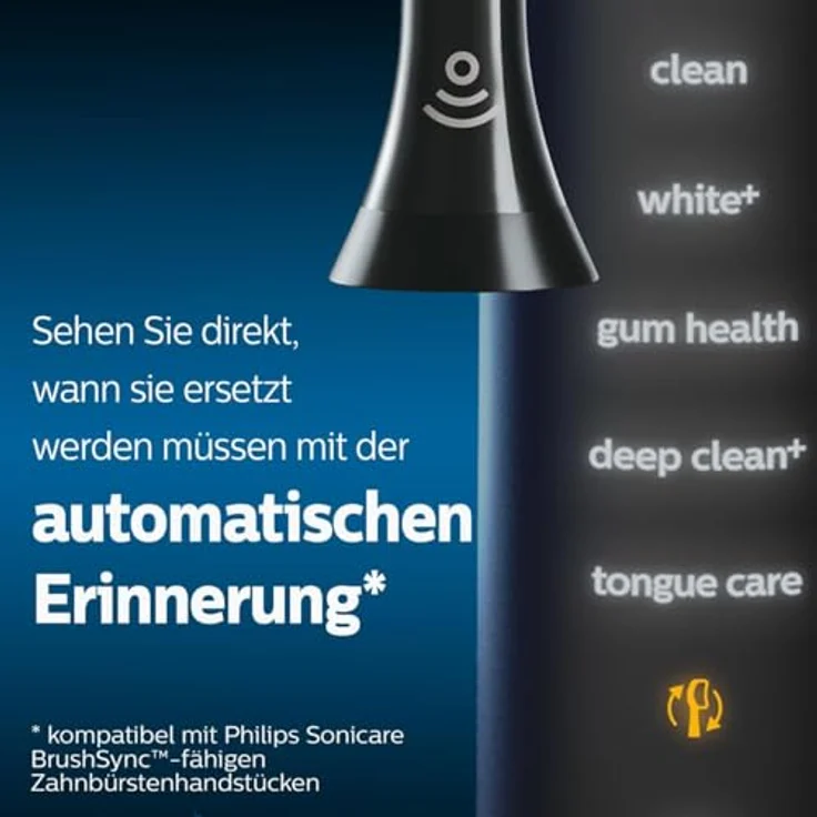 Philips Sonicare HX9054/33 Aufsteckbürste Premium GumCare, 7x gesünderes Zahnfleisch, RFID-Chip, 4er-Pack, Schwarz – Bild 5