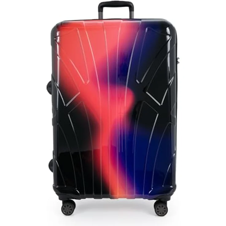 suitline Großer Koffer S28-8801G-N-R, TSA Sicherheitsverschluss, Neon Red, 96-110 Liter, 4,5 kg, 76 x 53 x 31 cm – Bild 2
