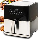 DMS XXL 8 Liter Heißluftfritteuse | Backofen | Heißluftgrill | Cooker | fettfrei und ohne Öl | inklusive 8 Programmen und digitalem Touch Display | 1800 Watt