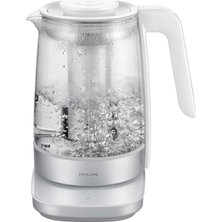 Zwilling 1008907 Enfinigy Glas-Wasserkocher, 1850 Watt, 1,7 Liter, Warmhaltefunktion, weiß – Bild 3