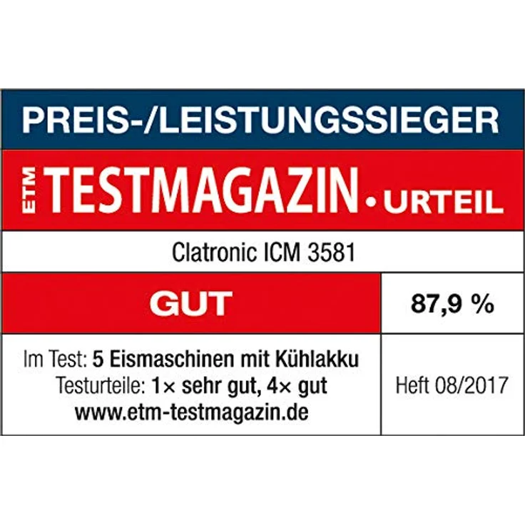 Clatronic ICM 3581 Eiscreme-Maker , geeignet zur Zubereitung von Sorbet, Eis und Frozen Joghurt, für bis zu 1500 ml Eiscremé, Deckel mit Nachfüllöffnung, weiß – Bild 7
