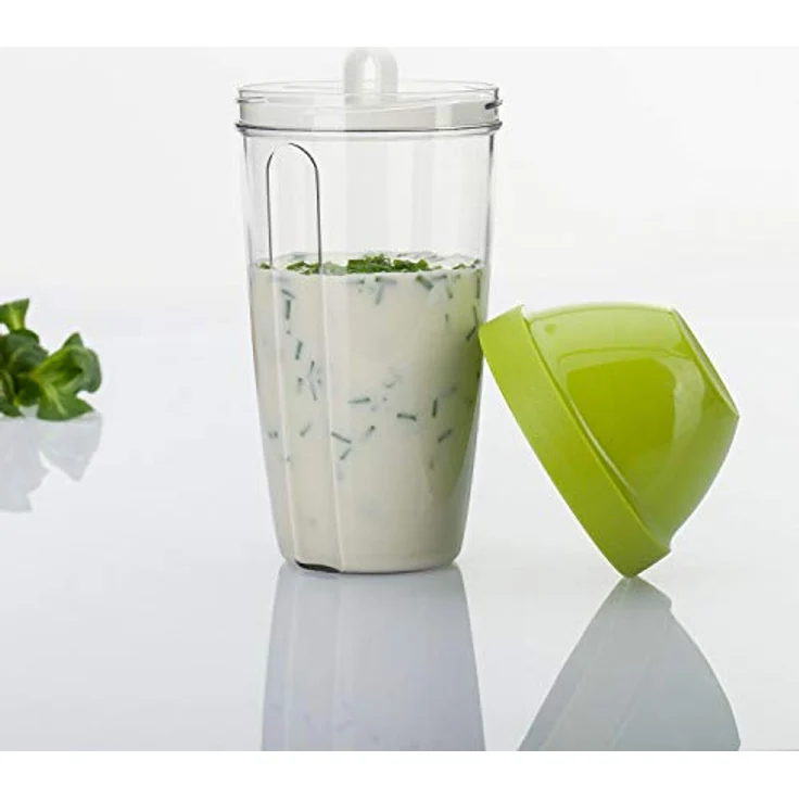 Westmark Mix- und Schüttelbecher, Shaker mit herausnehmbarer Mixscheibe, Füllvolumen: 0,5 Liter, Kunststoff, Maxi, Grün-Transparent, 3090227A – Bild 3