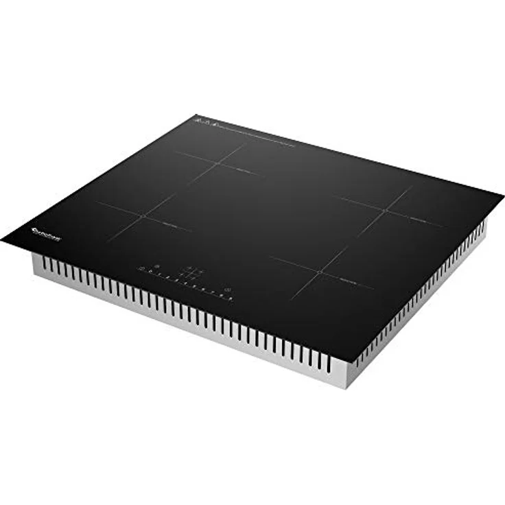 TurboTronic Induktionskochfeld IC4, 60 cm, autark, 4 Kochzonen, 7400W, Timer, Touch, Kindersicherung, schwarze Kristallglasplatte – Bild 7