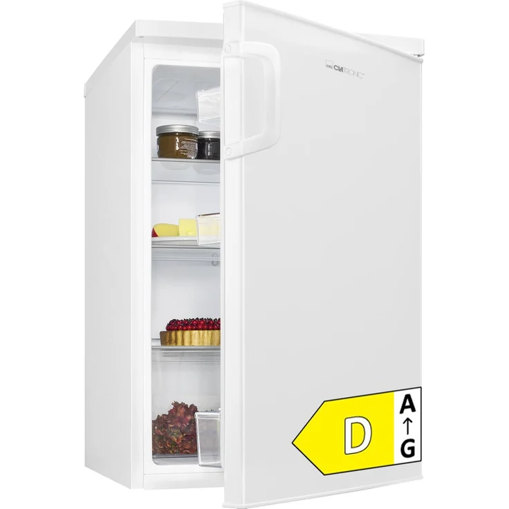 Clatronic VS 100, Kühlschrank ohne Gefrierfach, 133 Liter, leise 39dB, Temperaturbereich 0°C - 8°C, weiß – Bild 1