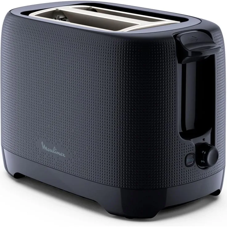 Moulinex LT2M0810, Kompakter Toaster für 2 Scheiben, Blau, 850 W, mit Brötchenaufsatz und Auftaufunktion