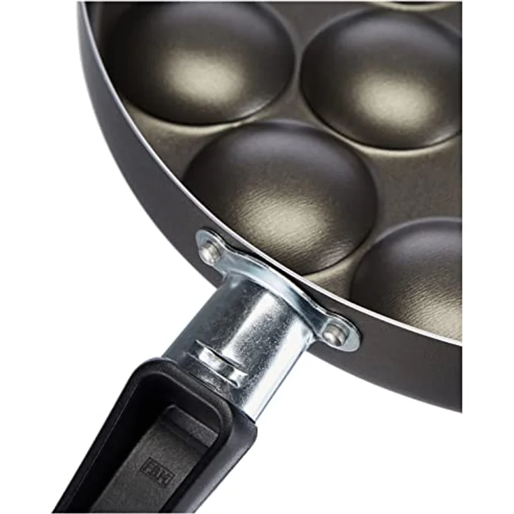 patisse Poffertjes Pfanne-Set mit Rezepten, Teigflasche und Holzstäbchen, Aluminium, Schwarz, 25 cm, 6-Einheiten – Bild 7