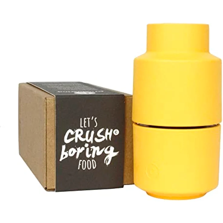 CrushGrind Billund umgedrehte Gewürzmühle und Kräutermühle - Keramikmahlwerk, Biokompositmaterial, Salz- und Pfeffermühle (Masala) – Bild 5