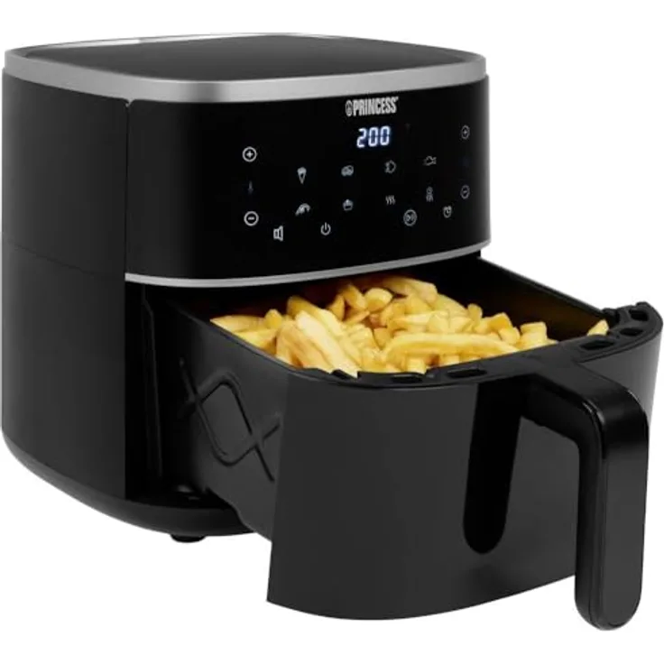 Princess 01.182238.01.001 Airfryer 1350 W Antihaftbeschichtung, Heißluftfunktion, Timerfunktion, Einstellbare Temperatur, Mit