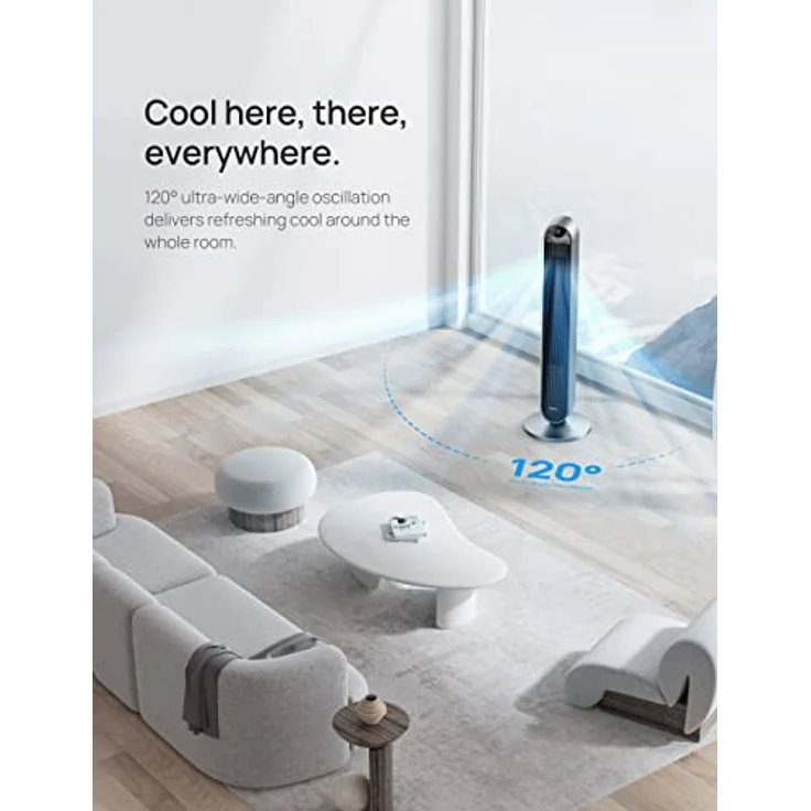Dreo Pilot Max S Smart Turmventilator, leise 25dB, WiFi Alexa, 120° Oszillation, 12 Stufen – Bild 4