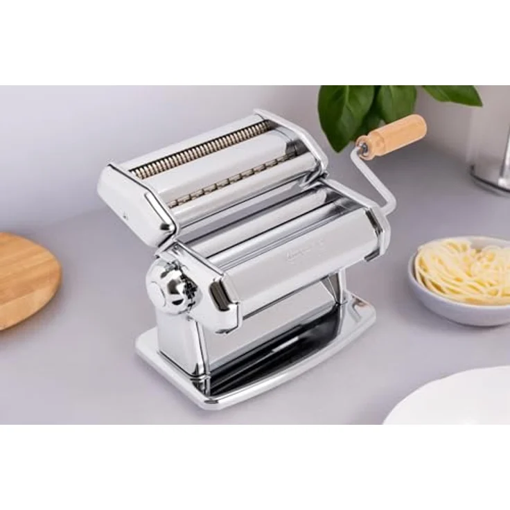 Imperia Nudelmaschine DUPLEX IPASTA TAGLIOLINI FETTUCCINE, Edelstahl, silber, Schnittbreiten 2 mm und 6,5 mm – Bild 7