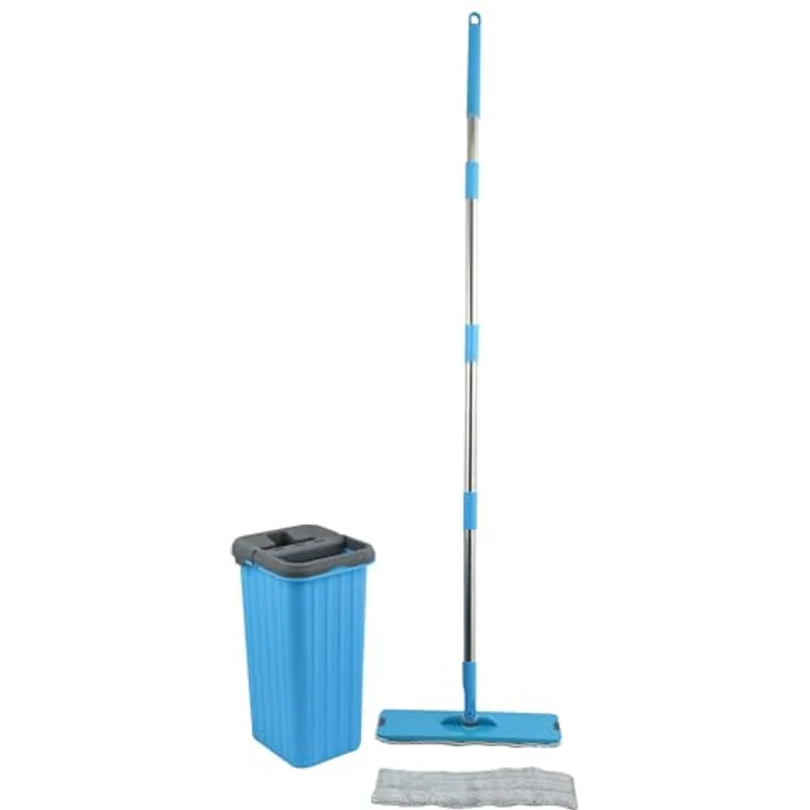 MSV Touchless Mop Selbstreinigungssystem Wischmopp inkl. Eimer 4 Liter Reinigung für alle Arten von Böden Fliesen Parkett Linoleum Laminat | Ersatzmop – Bild 4