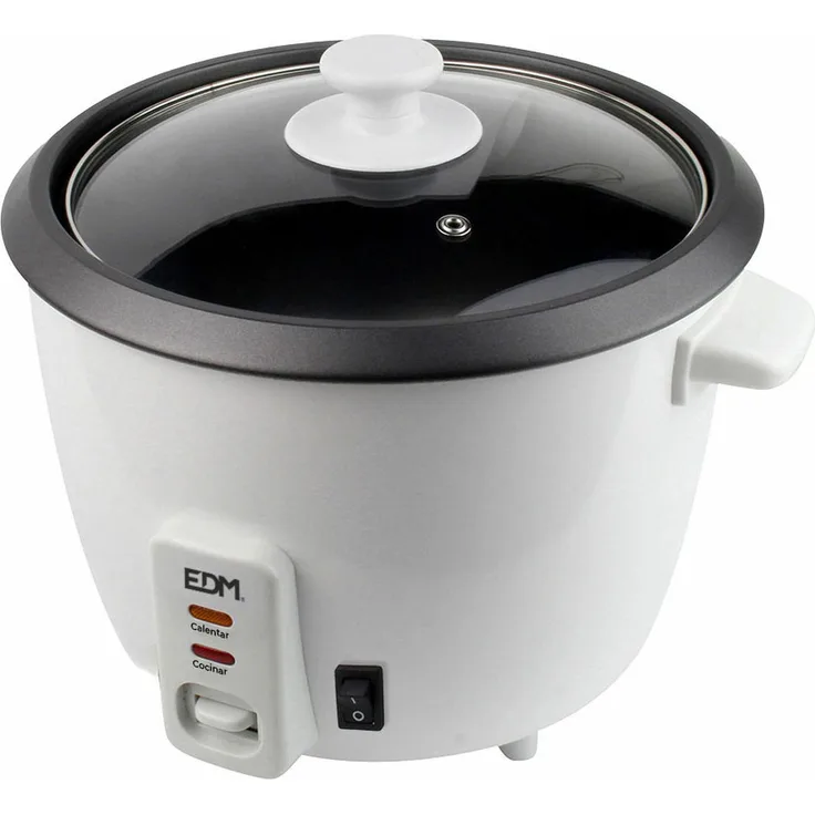 EDM Reiskocher EDM 07789, 400 W, 1 L, mit Antihaftbeschichtung und Glasdeckel, Kochen und Warmhalten