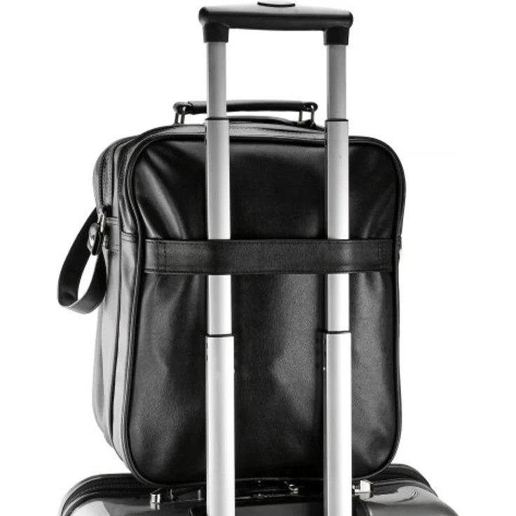 d & n Flugumhänger II, 34 cm Reise- & Sporttasche aus 100% Kunstleder, schwarz – Bild 3