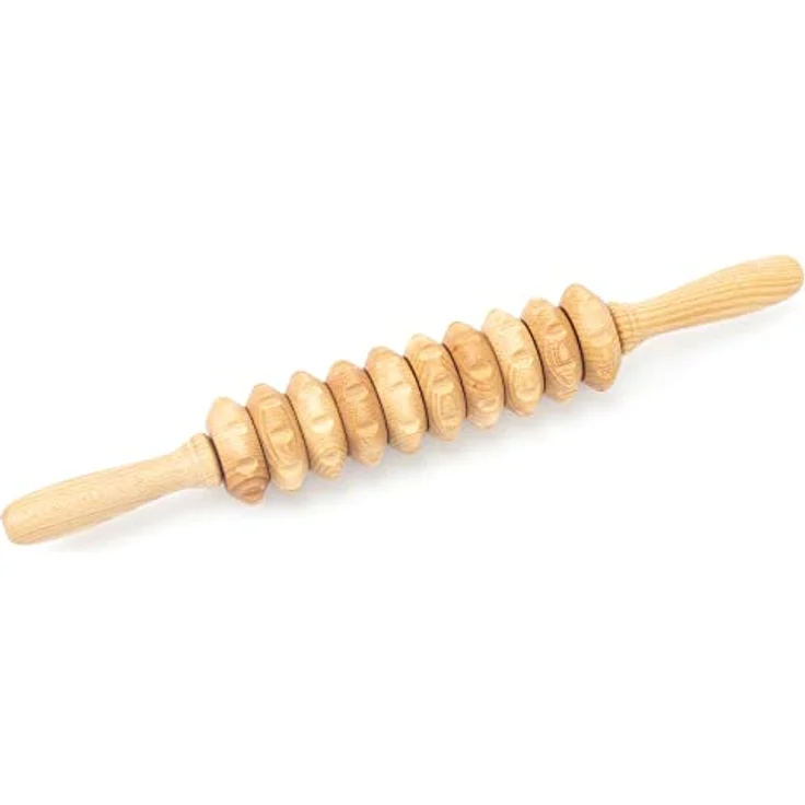 Tuuli Accessories Anti Cellulite Massage Disk Massagegerät Massageroller Roller mit Griff Maderotherapie aus Holz 40 cm – Bild 2