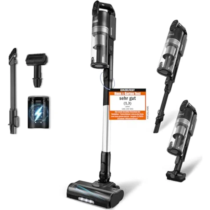 Levoit LVAC 200 Max Akku-Staubsauger mit HEPA-Filtersystem, motorisiertem Bodensaugkopf, Wandhalterung, für bis zu 100 m²