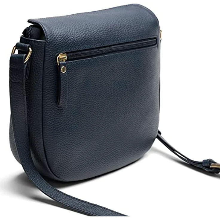 Lazarotti Bologna Leather Umhängetasche, Leder 25 cm, mit Reißverschlussfächern, Blau – Bild 2