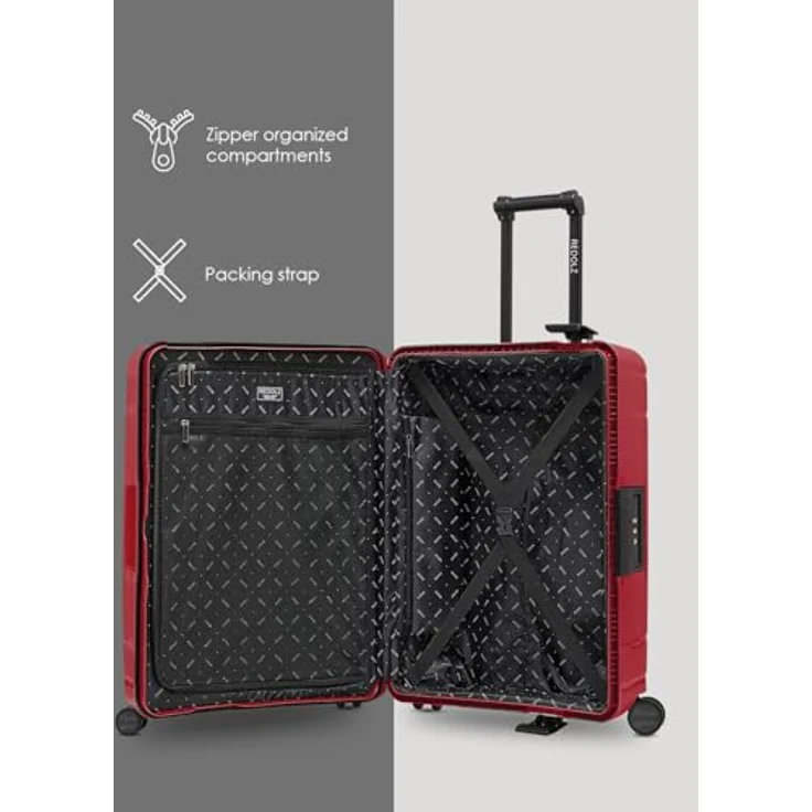 REDOLZ Hartschalen Koffer-Set 3-teilig ohne Reißverschluss | 3-Punkt-Verschluss-System | aus hochwertigem Polypropylen Material | 4-Doppelrollen & TSA-Schloss für Damen & Herren (Essentials 15) – Bild 3