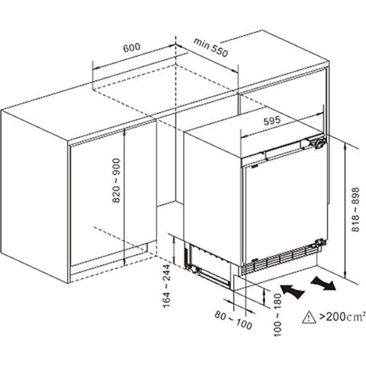 PKM KS117UBE Unterbaukühlschrank mit Gefrierfach, 121 Liter, Energieeffizienzklasse E, Weiß – Bild 7