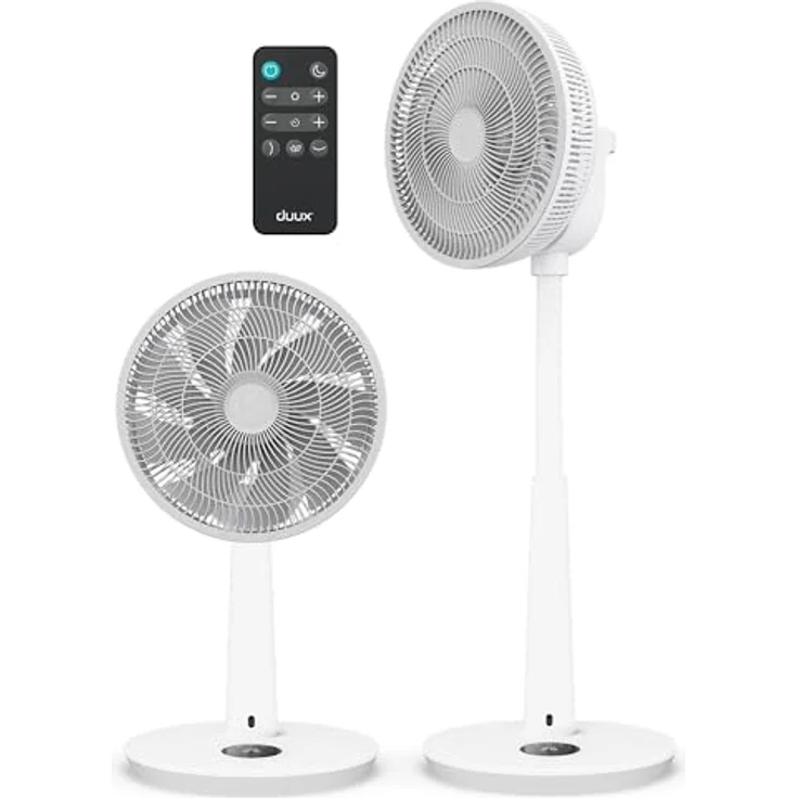 Duux Whisper 3 Standventilator, energiesparend mit 26 Geschwindigkeiten, Timer & Nachtmodus, höhenverstellbar (73–95 cm), horizontale & vertikale Oszillation, weiß – Bild 1